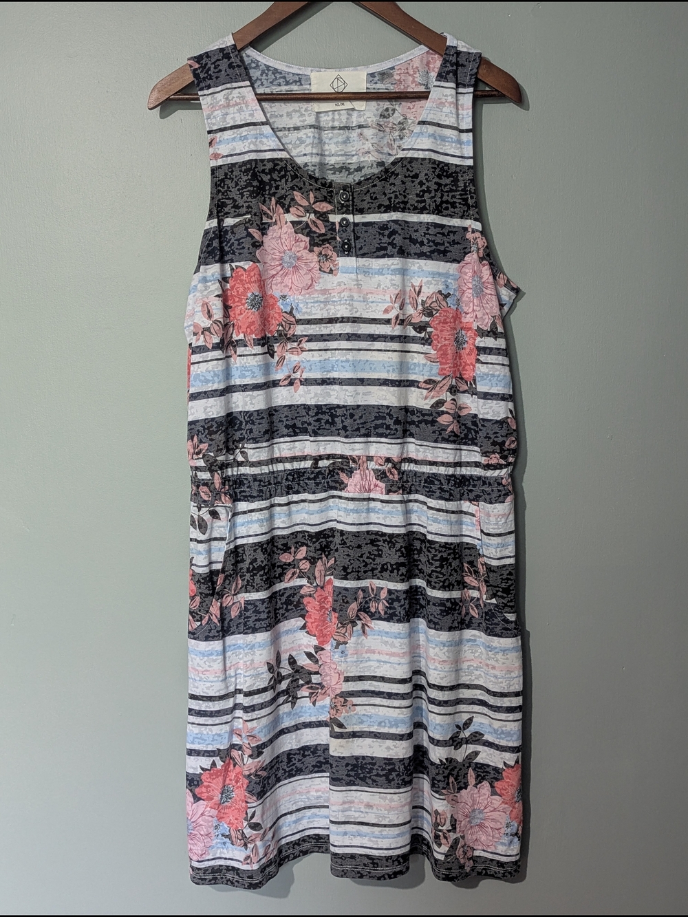 Point Zero Women's Sleeveless Striped Casual Midi Dress Boho Casual